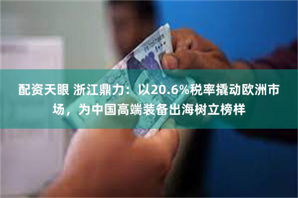 配资天眼 浙江鼎力：以20.6%税率撬动欧洲市场，为中国高端装备出海树立榜样