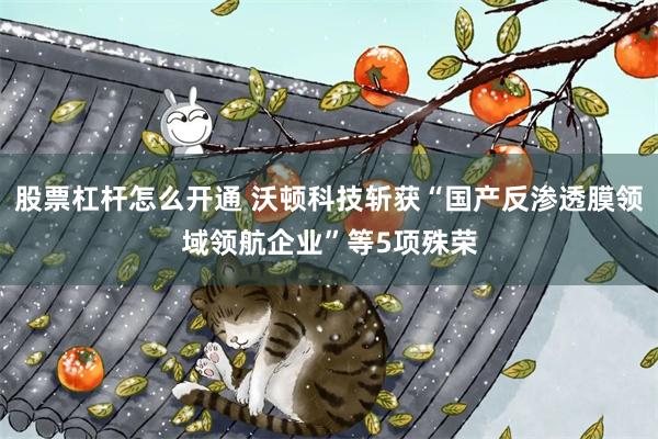 股票杠杆怎么开通 沃顿科技斩获“国产反渗透膜领域领航企业”等5项殊荣