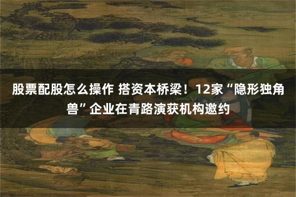 股票配股怎么操作 搭资本桥梁!12家“隐形独角兽”企业在青路演获机构邀约